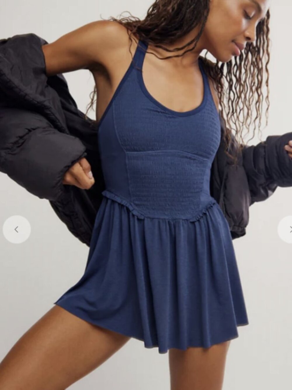 NWOT FP Movement Smocking Hot Dress - Midnight Navy - Size Small - $215 Retail